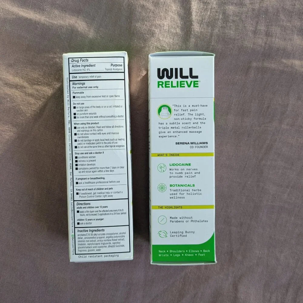 🌸 WILL PERFORM Fast Acting Lidocaine Roll-On Gel Back Pain Numbing Muscle Rub